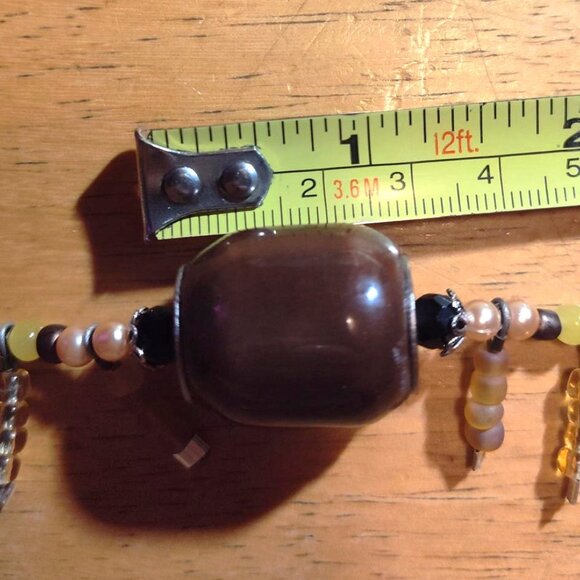 Handmade 14" choker, Glass Beaded "Fringe" boho/artisan Necklace. SHIPS FREE - Picture 10 of 10